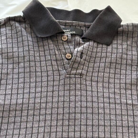 Marc Edwards Collared Casual Shirt Black & Gray Size Large - Picture 2 of 9